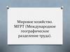 Мировое хозяйство. МГРТ (Международное географическое разделение труда)