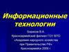 Информационные технологии. Технология. Описание процесса производства