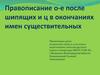 Правописание о-е после шипящих и ц в окончаниях имен существительных