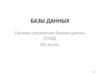 Системы управления базами данных (СУБД) MS Access