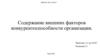 Содержание внешних факторов конкурентоспособности организации