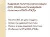 Кадровая политика организации (КП). Особенности кадровой политики в ОАО «РЖД». Лекция 4