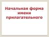 Начальная форма имени прилагательного