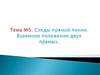 Следы прямой линии. Взаимное положение двух прямых. Тема №5