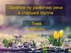 Занятие по развитию речи в старшей группе. Тема «Весна»